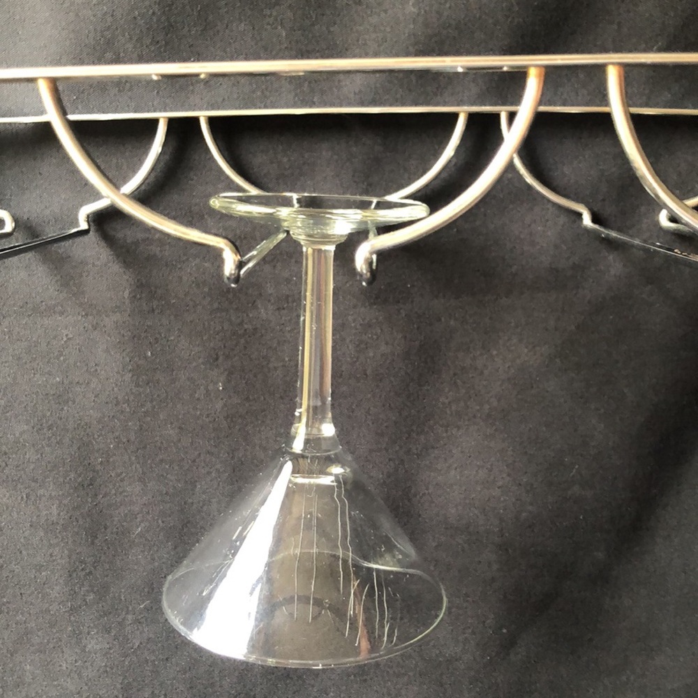Martini glass , hurricane glass or wine glass rack holder.